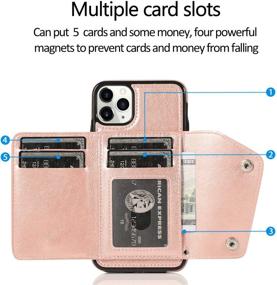 img 2 attached to Keep Your iPhone 11 Pro Safe and Secure with LUVI's Card Holder Case with Multiple Strap Options in Rose Gold PU Leather