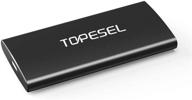 💻 topesel portable ssd 500gb - high speed read up to 500mb/s, external solid state drive for pc, laptop, macbook, desktop - black logo