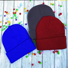 img 1 attached to 🧢 Warm Winter Beanies for Kids: Cooraby Knitted Hats for Boys and Girls, Perfect for Cold Weather