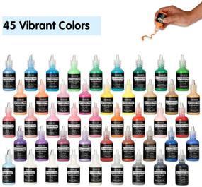 img 3 attached to 🎨 Shuttle Art 45 Colors Fabric Paint Set: Glow in The Dark, Glitter, Metallic Shades for Textile, T-Shirt, Jeans & Glass - Includes Brushes, Palette, Fabric Pen, Stencils & Fabric Sheet