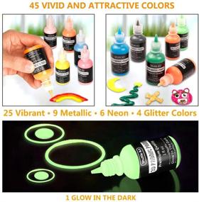 img 2 attached to 🎨 Shuttle Art 45 Colors Fabric Paint Set: Glow in The Dark, Glitter, Metallic Shades for Textile, T-Shirt, Jeans & Glass - Includes Brushes, Palette, Fabric Pen, Stencils & Fabric Sheet