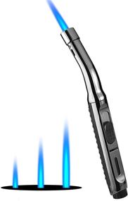 img 4 attached to 🔥 Yeuligo Torch Lighters - 7.6in Long Butane Lighter with Visible Window - Adjustable & Refillable for Kitchen, Fireplace, Camping, Candle, Grill, BBQ, Fireworks - Black (Gas Not Included)