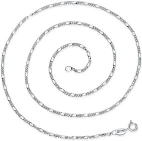 img 1 attached to Sterling Silver Italian Figaro Chain Necklace by SILBERTALE - 1.5mm, 14-30 inch