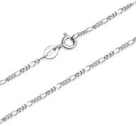 sterling silver italian figaro chain necklace by silbertale - 1.5mm, 14-30 inch logo