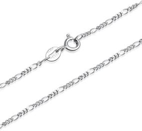 img 3 attached to Sterling Silver Italian Figaro Chain Necklace by SILBERTALE - 1.5mm, 14-30 inch