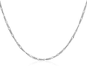 img 2 attached to Sterling Silver Italian Figaro Chain Necklace by SILBERTALE - 1.5mm, 14-30 inch