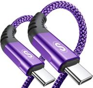 🔌 sweguard usb-кабель типа c 3.1a быстрой зарядки [2 шт., 3,3 фута + 3,3 фута] - плетеный нейлоновый usb-a к usb-c кабель-зарядное устройство для samsung galaxy s21 s20 s10 s9 s8 plus, note 20 10 9 8 7, a71 a51 a32, lg, moto, ps5 - фиолетовый логотип