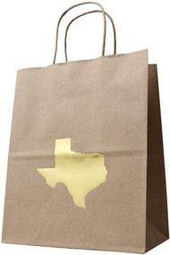 img 2 attached to 🎁 Texas Themed Gift Bag with Gold Foil State of Texas | Cub Size Kraft Bag 8 x 4 3/4 x 10 1/4 Inches