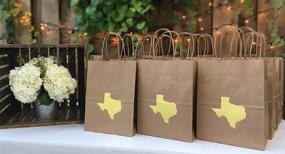 img 1 attached to 🎁 Texas Themed Gift Bag with Gold Foil State of Texas | Cub Size Kraft Bag 8 x 4 3/4 x 10 1/4 Inches