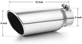 img 3 attached to 🚀 A-KARCK 3 Inch Inlet Exhaust Tip - Bolt On, 4 Inch Outlet, 12 Inch Long, Stainless Steel Polished Finish - Tailpipe Enhancement