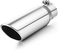 🚀 a-karck 3 inch inlet exhaust tip - bolt on, 4 inch outlet, 12 inch long, stainless steel polished finish - tailpipe enhancement logo