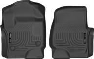 🌧️ weatherbeater front floor mats for 2017-19 ford f-250/f-350 crew cab/supercab with factory carpet by husky liners logo