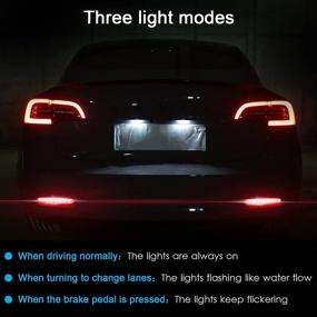 img 2 attached to SUMK Sequential LED Rear Bumper Reflector Brake Tail Light Turn Signal Lamps for Tesla Model 3 (2018-2021) - Super Bright Red LED Strip Light Bar
