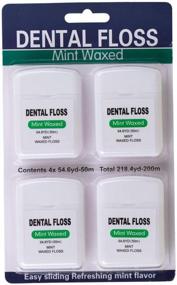 img 3 attached to Waxed Dental Floss with Refreshing Mint Flavor - Deep Clean Floss for Plaque and Food Removal, Natural Waxed for Comfortable Flossing - Ideal for Travel, 50M (Pack of 4) - Suitable for Adults, Teens, and Kids