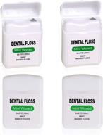 waxed dental floss with refreshing mint flavor - deep clean floss for plaque and food removal, natural waxed for comfortable flossing - ideal for travel, 50m (pack of 4) - suitable for adults, teens, and kids logo