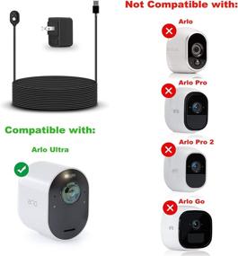 img 3 attached to 💡 Кабель Arlo Ultra - 10 фт / 3 м, погодостойкий наружный / внутренний магнитный кабель для зарядки и адаптер питания для Arlo Ultra & Arlo Pro 3 (2 шт., черный)