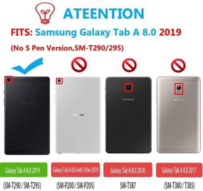 img 3 attached to Herize Heavy Duty Shockproof Protective Case for Samsung Galaxy Tab A 8.0 📱 (SM-T290/T295/T297) - Durable Rubber Cover with Screen Protector, Pencil Holder, Hand Strap, and Shoulder Strap