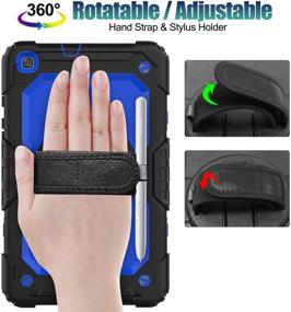 img 1 attached to Herize Heavy Duty Shockproof Protective Case for Samsung Galaxy Tab A 8.0 📱 (SM-T290/T295/T297) - Durable Rubber Cover with Screen Protector, Pencil Holder, Hand Strap, and Shoulder Strap