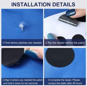 img 3 attached to 🧥 SATINIOR 8 Sheets Self-Adhesive Fabric Patch Kit for Down Jacket Repair | Washable Repairing Patches for Clothing Bags | 4 x 8 Inch