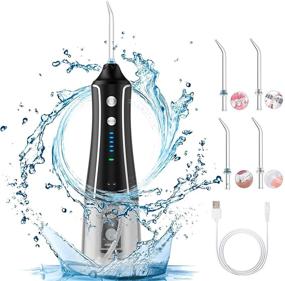 img 4 attached to 💧 Cordless Water Flosser – Portable and Rechargeable Dental Oral Irrigator for Teeth Braces, 320ML Capacity, 5 Modes, 4 Jet Tips, IPX7 Waterproof, Teeth Cleaner for Home and Travel