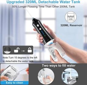 img 1 attached to 💧 Cordless Water Flosser – Portable and Rechargeable Dental Oral Irrigator for Teeth Braces, 320ML Capacity, 5 Modes, 4 Jet Tips, IPX7 Waterproof, Teeth Cleaner for Home and Travel