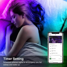 img 4 attached to 🌈 Vibrant 16.4ft 5050 RGB LED Strip Lights with APP Control and Music Sync: Perfect for Bedroom, Desk, Kitchen, Home, Bar, and Dorm Decoration