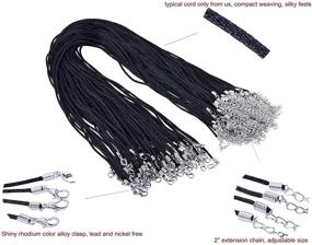 img 1 attached to 📿 KONMAY 50PCS 20'' Black Satin Silk Necklace Cord 2.0mm with Dull Silver Metal Parts - Enhanced for SEO