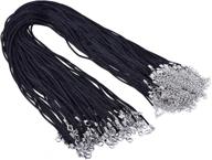 📿 konmay 50pcs 20'' black satin silk necklace cord 2.0mm with dull silver metal parts - enhanced for seo logo