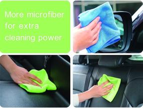 img 1 attached to 🧼 Premium 12 Pack Microfiber Cleaning Cloths: Lint Free, Ultra Absorbent & Gentle for Windows, Kitchen, Cars - 12in×12in