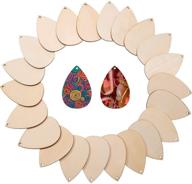 🔲 100 pieces unfinished wood teardrop earring pendants - wooden blanks for diy jewelry making logo