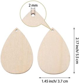 img 3 attached to 🔲 100 Pieces Unfinished Wood Teardrop Earring Pendants - Wooden Blanks for DIY Jewelry Making