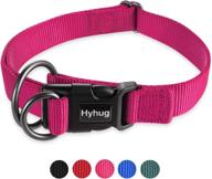 🐾 hyhug pets heavy duty double ring regular dog collar: deluxe buckle for easy on/off - comfy & safe for all breeds - professional training & daily walks logo