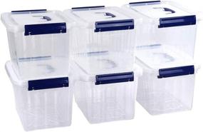 img 4 attached to 📦 Sandmovie 6 L Plastic Storage Bin, Latch Box, Clear - 6-Pack: Organize and Store with Ease!