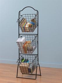 img 1 attached to 🧺 Gourmet Basics by Mikasa 3-Tier Metal Market Basket in Antique Black