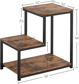 img 1 attached to 🏠 IRONCK Industrial Side Tables Living Room: Sturdy 3-Tier End Tables with Storage - Rustic Home Decor, Easy Assembly