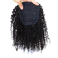 🏾 zigzag afro kinky curly clip-in top closure ponytail - бразильское натуральное волос человека для афроамериканских женщин - волосы-распуск 4b 4c на резинке (12 дюймов, 3b 3c) логотип