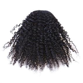 img 2 attached to 🏾 ZigZag Afro Kinky Curly Clip-in Top Closure Ponytail - Бразильское натуральное волос человека для афроамериканских женщин - Волосы-распуск 4B 4C на резинке (12 дюймов, 3B 3C)