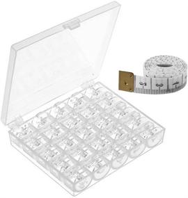 img 4 attached to 🧵 25 Plastic Sewing Machine Bobbins Set with Case and Measuring Tape – Ideal for Brother, Singer, Babylock, Janome