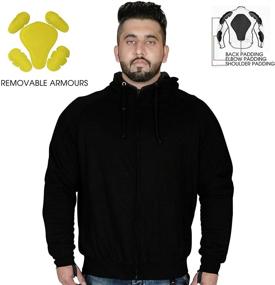 img 3 attached to CE Armored Motorbike Hoodie - 🏍️ ChoCho Track Motorcycle Protective Fleece Zip Jacket, Black/Gray