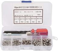 105-piece stainless steel helicoil type threaded inserts repair kit (m4 x 0.7) - easy wire insert installation set logo