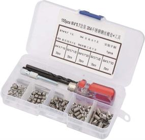 img 1 attached to 105-Piece Stainless Steel Helicoil Type Threaded Inserts Repair Kit (M4 x 0.7) - Easy Wire Insert Installation Set