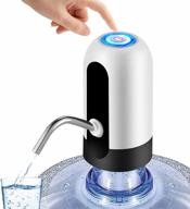 electric portable water pump dispenser for 2-5 gallon bottles - usb charging, ideal for home, kitchen, office, and outdoors (white) logo