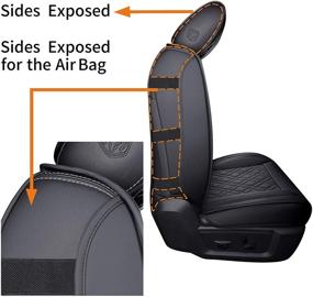 img 1 attached to 🚗 Aierxuan Waterproof Leather Car Seat Covers Full Set - Custom Fit for Dodge Ram 1500 (2009-2021) 2500/3500 (2010-2021) Crew Double Quad Cab Pickup Truck - Black