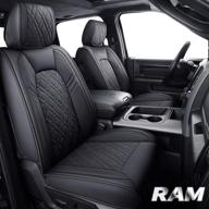 🚗 aierxuan waterproof leather car seat covers full set - custom fit for dodge ram 1500 (2009-2021) 2500/3500 (2010-2021) crew double quad cab pickup truck - black logo