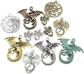 img 4 attached to 🐉 Crafting Magic: 100g (20pcs) Mixed Flying Dragon Charms Pendants for DIY Jewelry Making (M015)