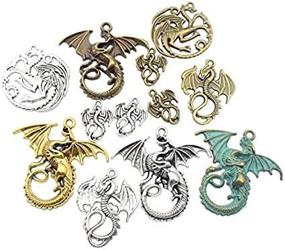 img 2 attached to 🐉 Crafting Magic: 100g (20pcs) Mixed Flying Dragon Charms Pendants for DIY Jewelry Making (M015)