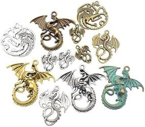 img 1 attached to 🐉 Crafting Magic: 100g (20pcs) Mixed Flying Dragon Charms Pendants for DIY Jewelry Making (M015)