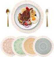 🍽️ washable heat resistant mandala placemats: stylish and practical dining accessories логотип