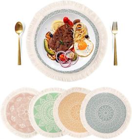 img 4 attached to 🍽️ Washable Heat Resistant Mandala Placemats: Stylish and Practical Dining Accessories