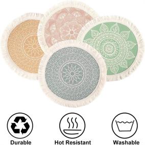 img 1 attached to 🍽️ Washable Heat Resistant Mandala Placemats: Stylish and Practical Dining Accessories